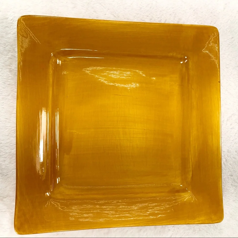 Pier 1 Imports Square 11” Dinner Plate Mustard